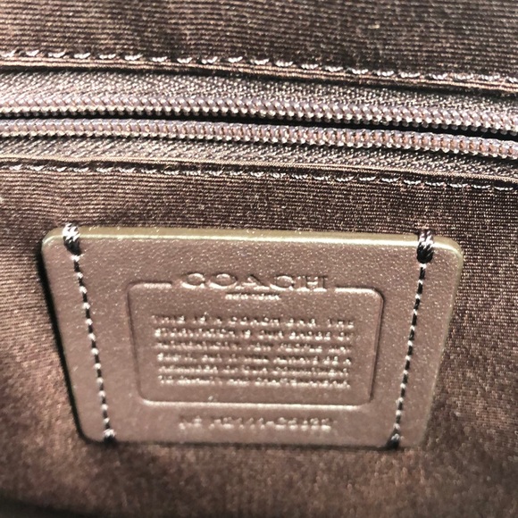 Coach New York Burgundy Leather Handbag Snakeskin Handles Style No. C5832 - Picture 4 of 5